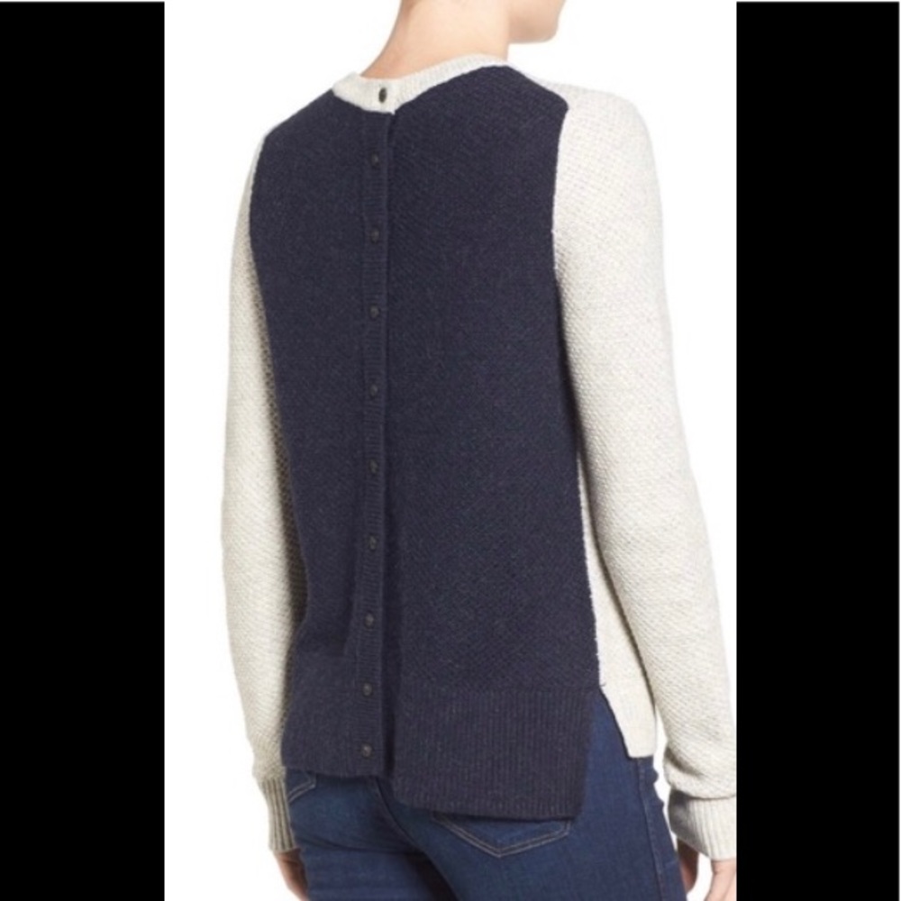 Madewell Navy and Cream Crew Neck Sweater